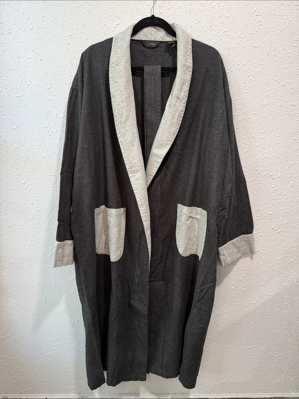 J. Crew Charcoal Gray Cotton Robe Size L-XL
